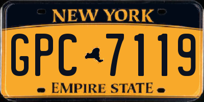 NY license plate GPC7119