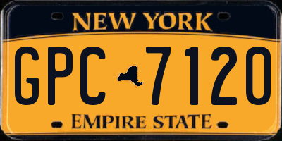 NY license plate GPC7120
