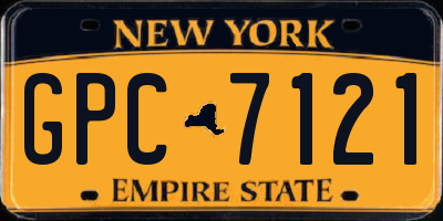 NY license plate GPC7121