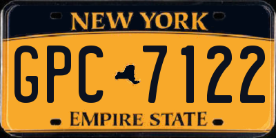 NY license plate GPC7122