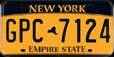 NY license plate GPC7124