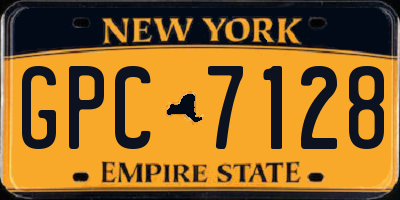NY license plate GPC7128