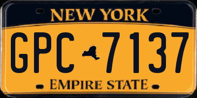 NY license plate GPC7137