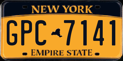 NY license plate GPC7141