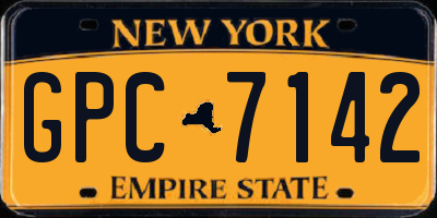 NY license plate GPC7142