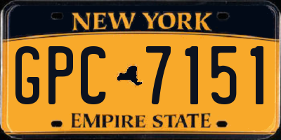 NY license plate GPC7151