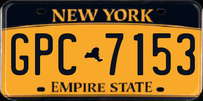 NY license plate GPC7153