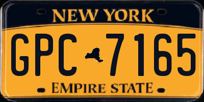 NY license plate GPC7165