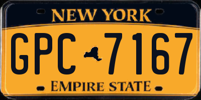 NY license plate GPC7167