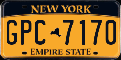 NY license plate GPC7170