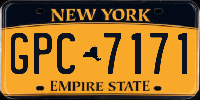 NY license plate GPC7171
