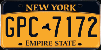 NY license plate GPC7172