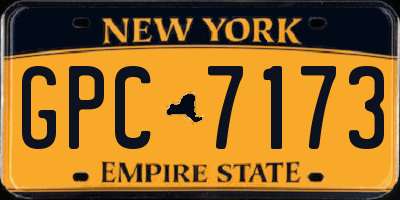 NY license plate GPC7173