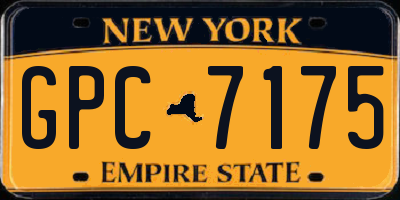 NY license plate GPC7175