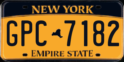 NY license plate GPC7182