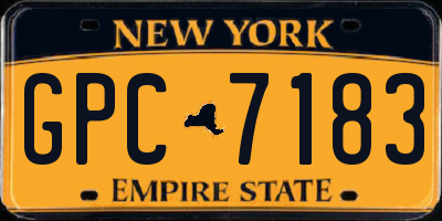 NY license plate GPC7183