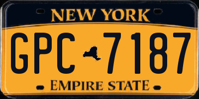 NY license plate GPC7187
