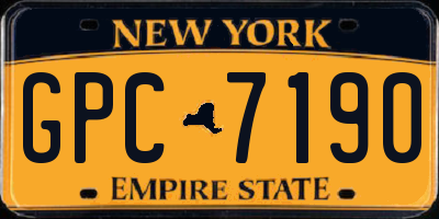 NY license plate GPC7190