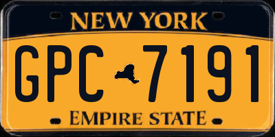 NY license plate GPC7191