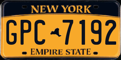 NY license plate GPC7192
