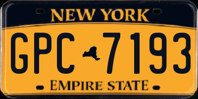 NY license plate GPC7193
