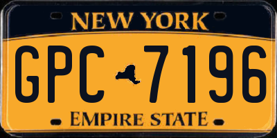 NY license plate GPC7196