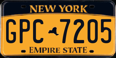 NY license plate GPC7205