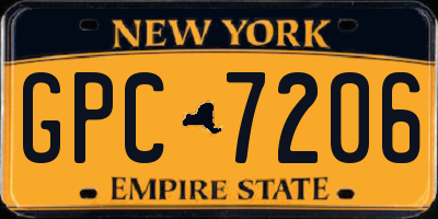 NY license plate GPC7206