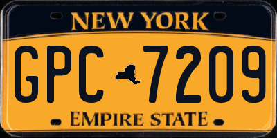 NY license plate GPC7209