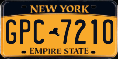 NY license plate GPC7210