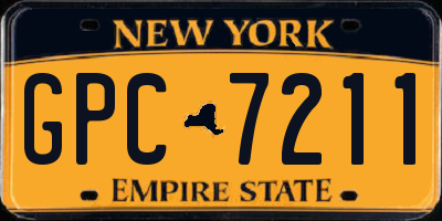 NY license plate GPC7211