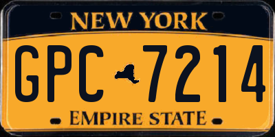 NY license plate GPC7214