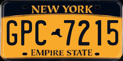 NY license plate GPC7215
