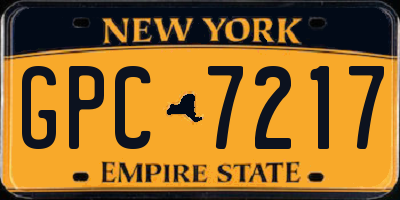 NY license plate GPC7217