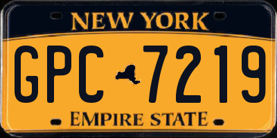 NY license plate GPC7219