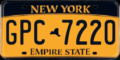 NY license plate GPC7220