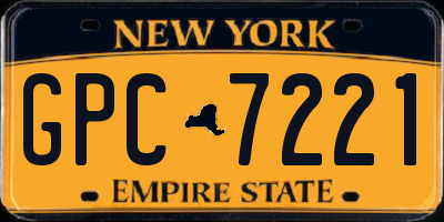 NY license plate GPC7221