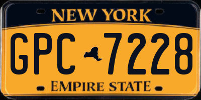 NY license plate GPC7228