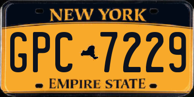 NY license plate GPC7229