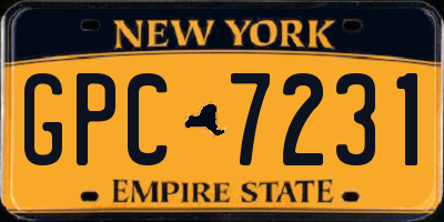 NY license plate GPC7231