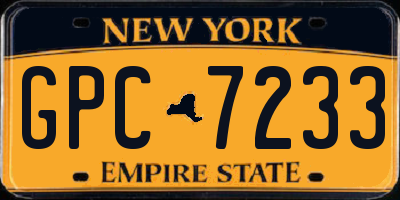 NY license plate GPC7233