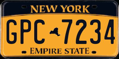 NY license plate GPC7234