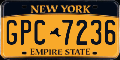 NY license plate GPC7236