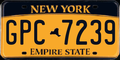 NY license plate GPC7239