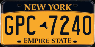 NY license plate GPC7240