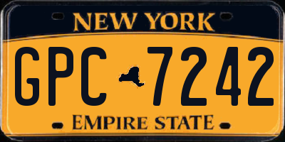 NY license plate GPC7242