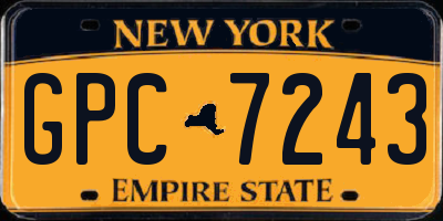 NY license plate GPC7243