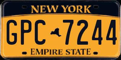 NY license plate GPC7244