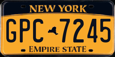 NY license plate GPC7245
