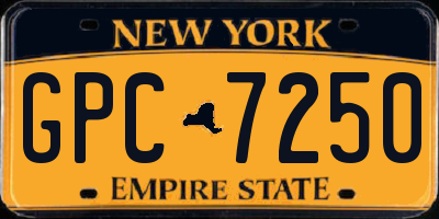 NY license plate GPC7250
